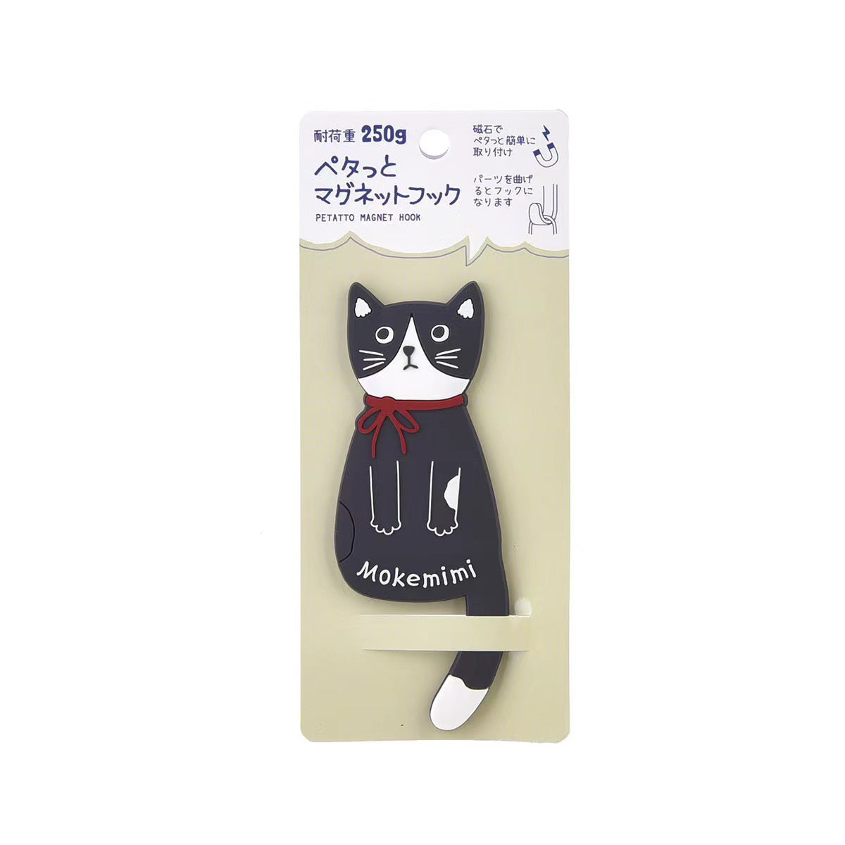 日本kusuguru貓咪造型冰箱貼PVC鐵板磁鐵貼卡通動物磁吸掛勾942|大眼貓黑色6305-2