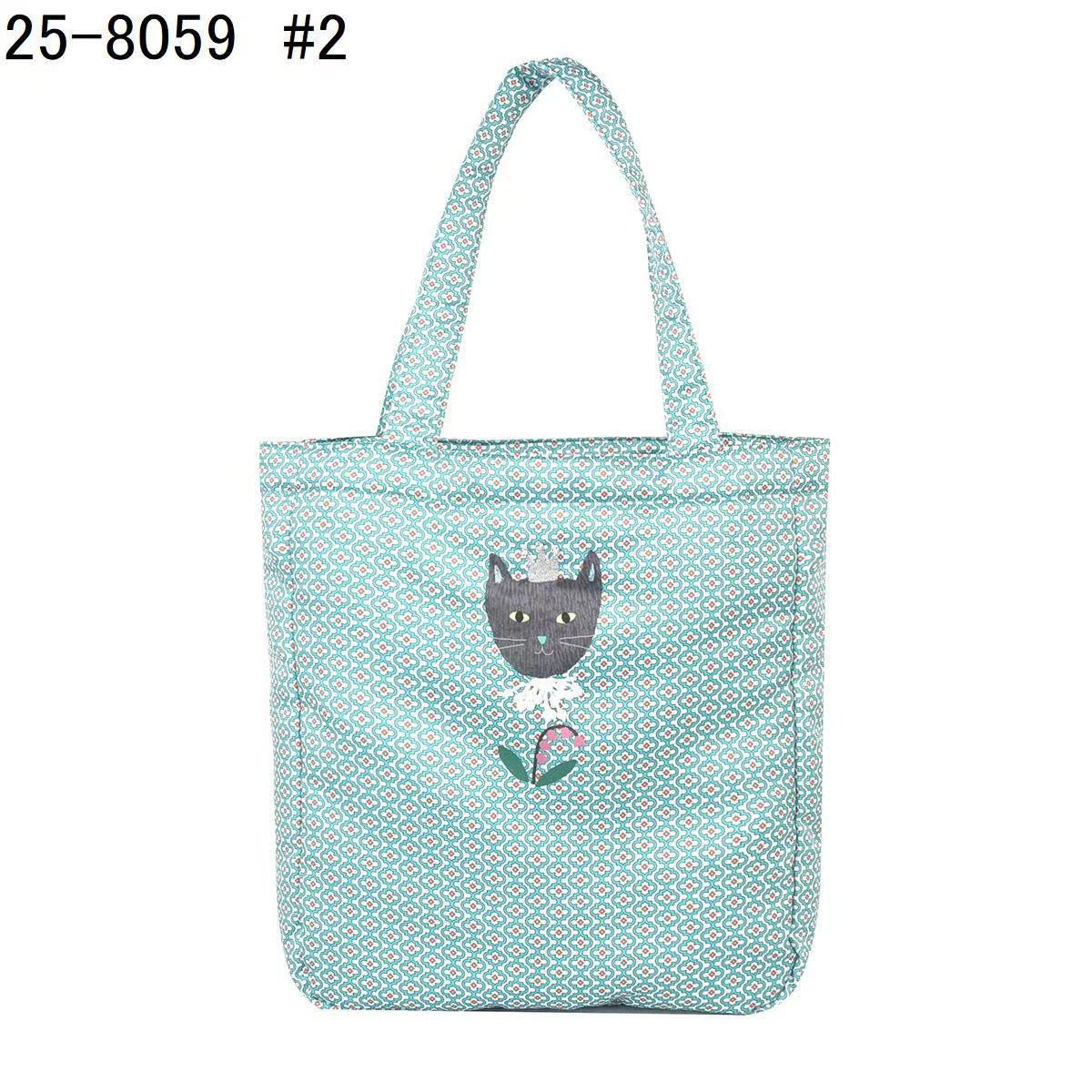 日本刺繡黑貓蜜豆公主手提包糖果色手提包肩背包逛街購物通勤243|藍色蜜豆8059-2
