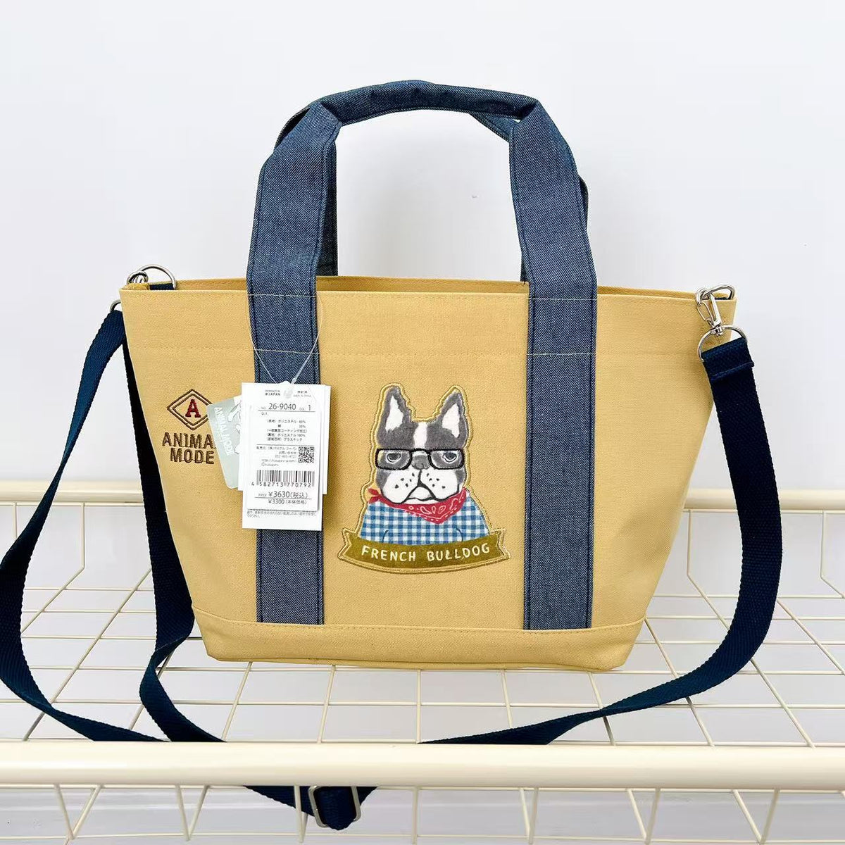 日本Kusuguru正品刺繡貓咪法鬥斜背包肩背包手提包內覆膜502|保羅黃色9040-1
