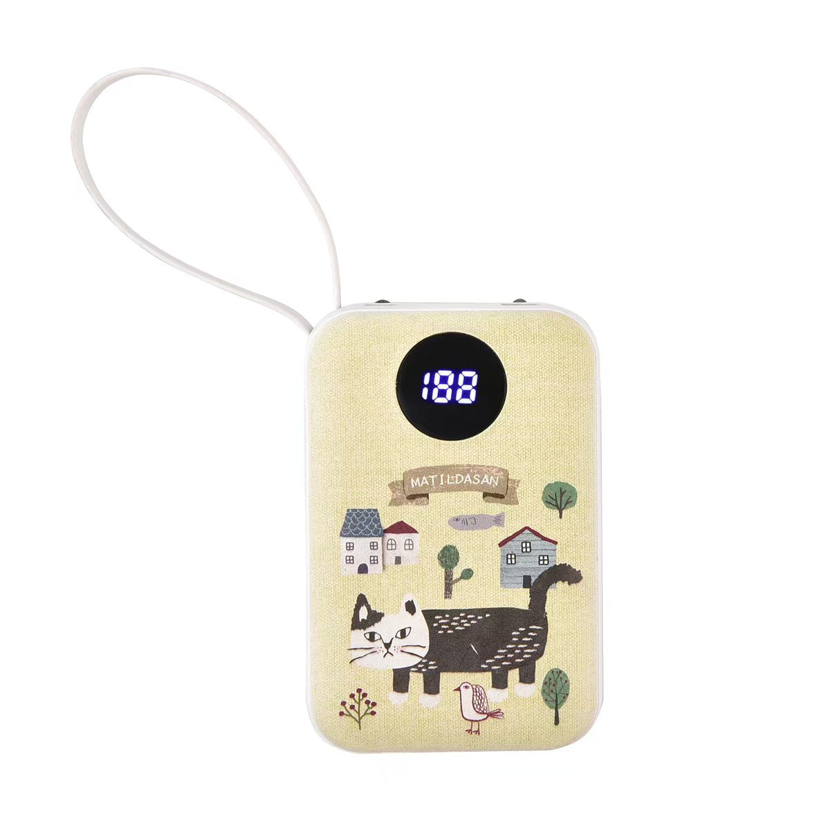 日本kusuguru貓咪圖案行動電源行動電源5000 mAh膠囊10000 mAh319|爬貓黃色8102/10000 mAh
