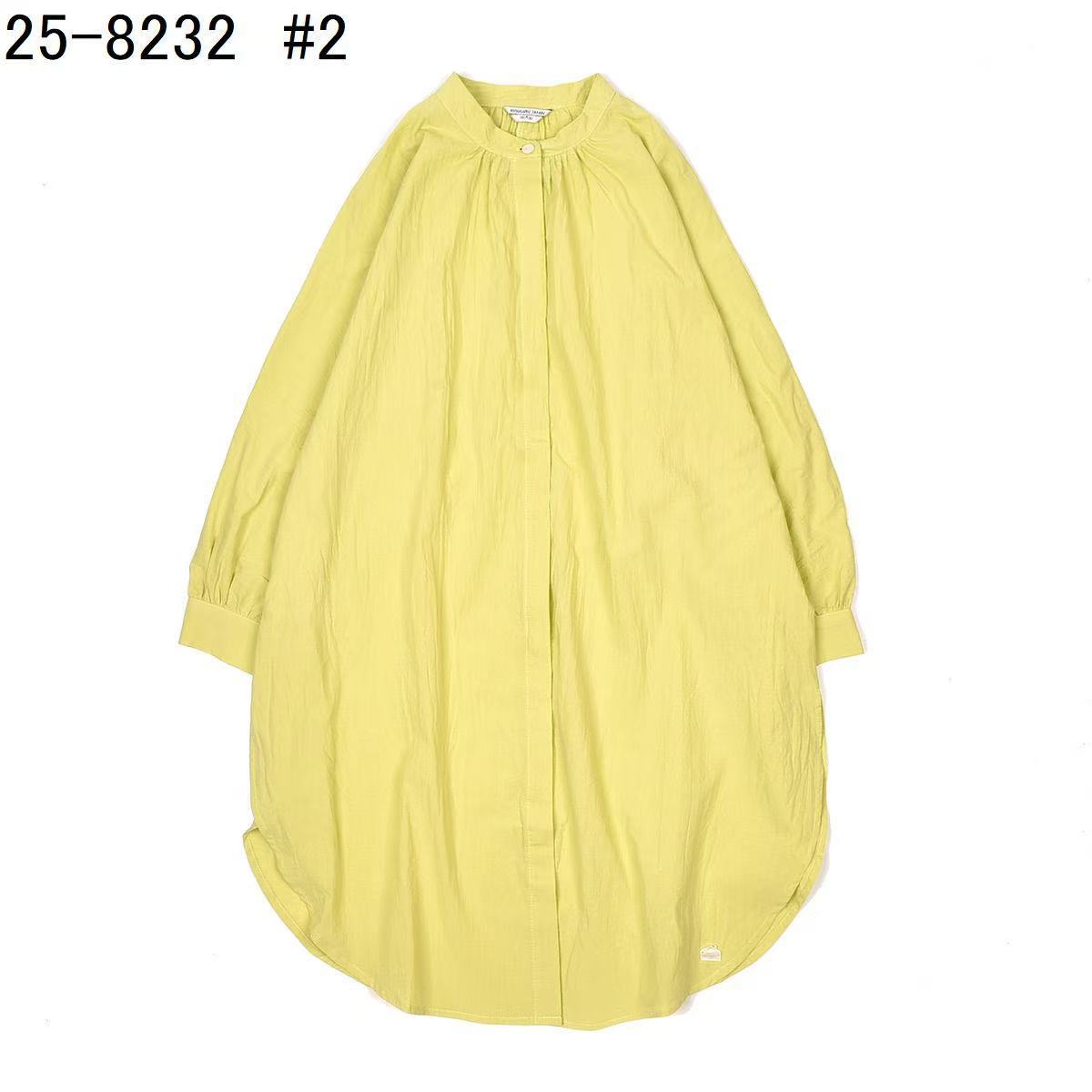 日本Kusuguru長款休閒女性長袖襯衫寬鬆疊穿顯瘦上衣307｜秋葉黃8232／單一尺寸