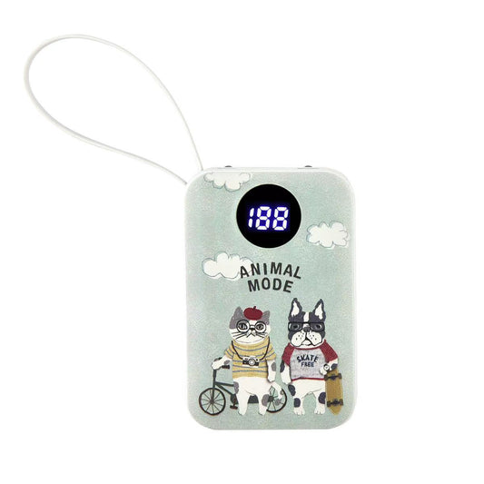 日本kusuguru貓咪圖案行動電源行動電源5000 mAh膠囊10000 mAh319｜露西保羅綠8104／10000 mAh