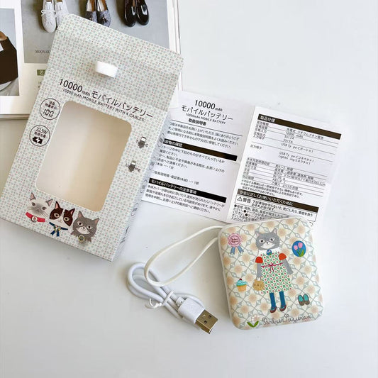 日本Kusuguru正品蜜豆公主圖案行動電源行動電源10000 mAh3C｜方形奶糖9487-3／10000 mAh