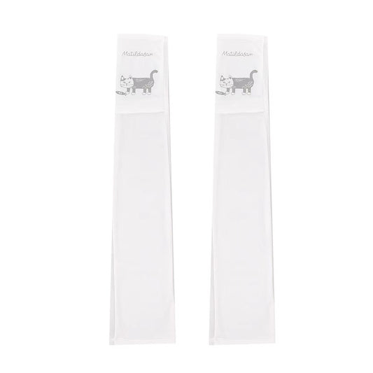 日本kusuguru冷感冰絲防曬袖防紫外線護臂袖套吸汗快乾數位印113｜爬貓白色7102-1