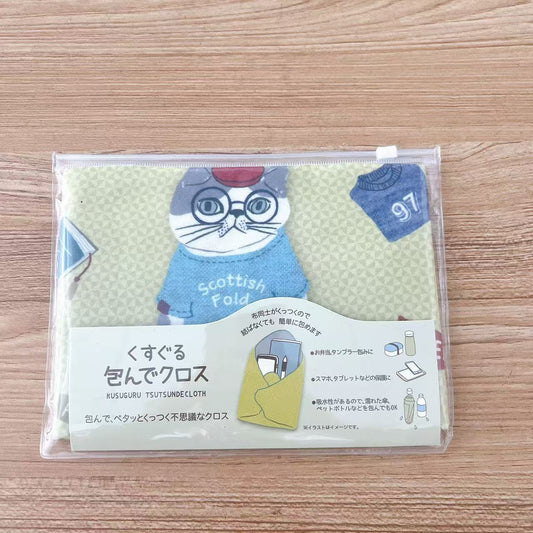 日本Kusuguru印花百貼布單反iPad飯盒筆袋雨傘收納布自粘布414｜露西黃8564-1