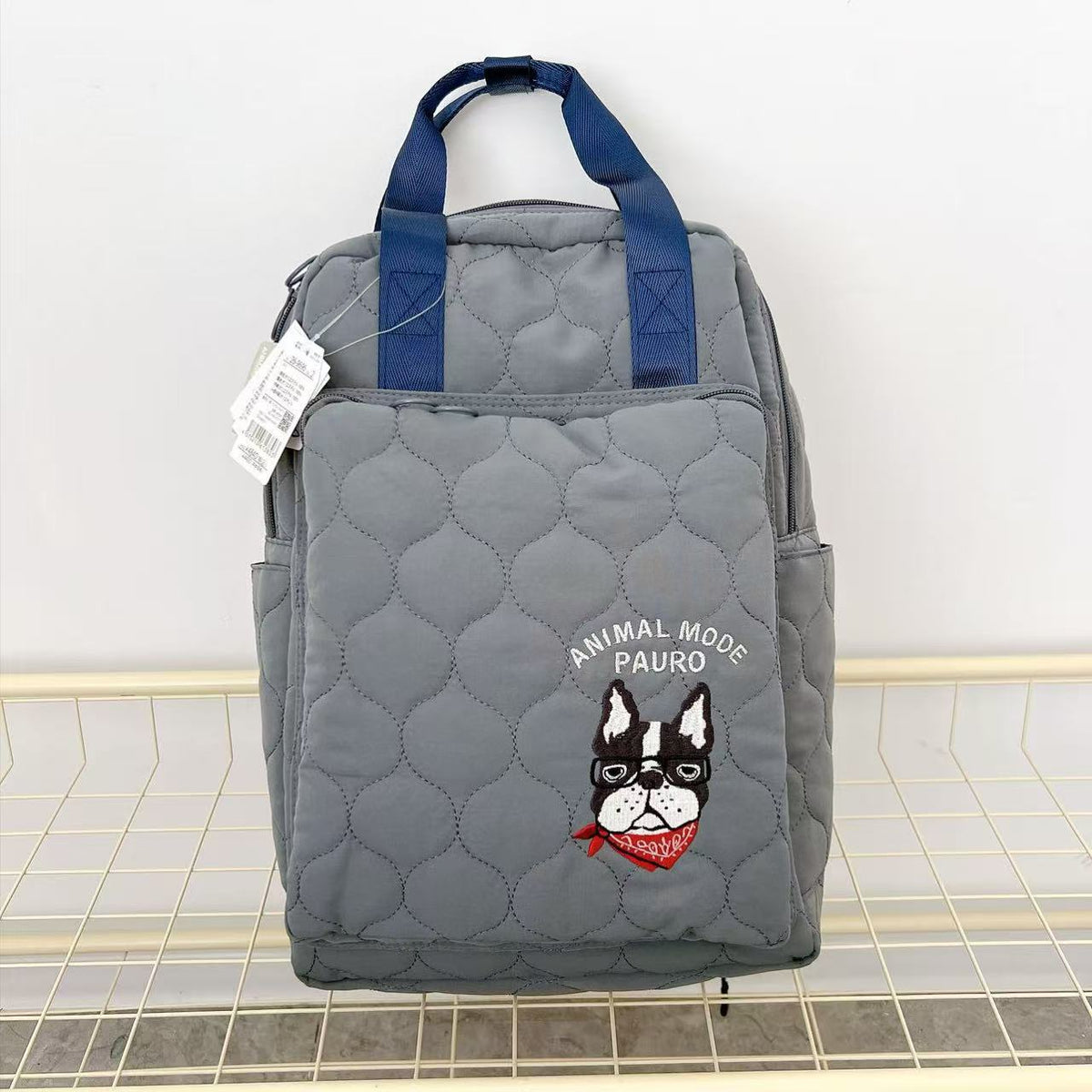 日本Kusuguru正品刺繡法鬥後背包絎縫背包手提旅行背包媽咪包623｜保羅深灰9696-2