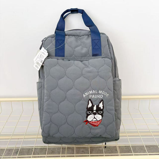日本Kusuguru正品刺繡法鬥後背包絎縫背包手提旅行背包媽咪包623｜保羅深灰9696-2