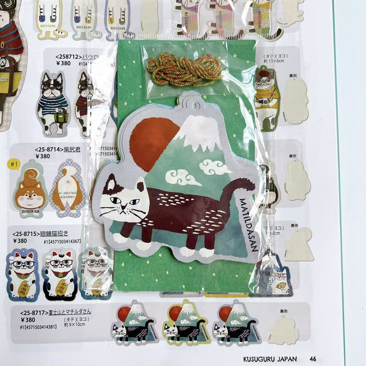 日本Kusuguru正品紙質書籤明信片卡通動物異形便條紙小卡片443 440｜爬貓與富士山8717