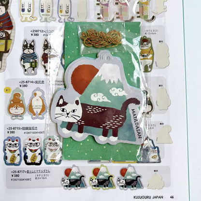 日本Kusuguru正品紙質書籤明信片卡通動物異形便條紙小卡片443 440｜爬貓與富士山8717