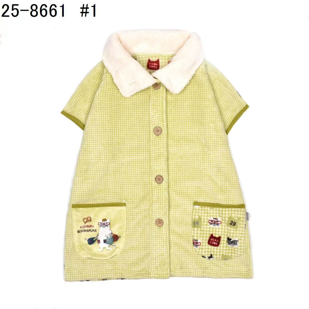 日本Kusuguru正品貓咪圖案居家服外套斗篷披肩保暖護肩法蘭絨419｜眼鏡貓黃8661-1