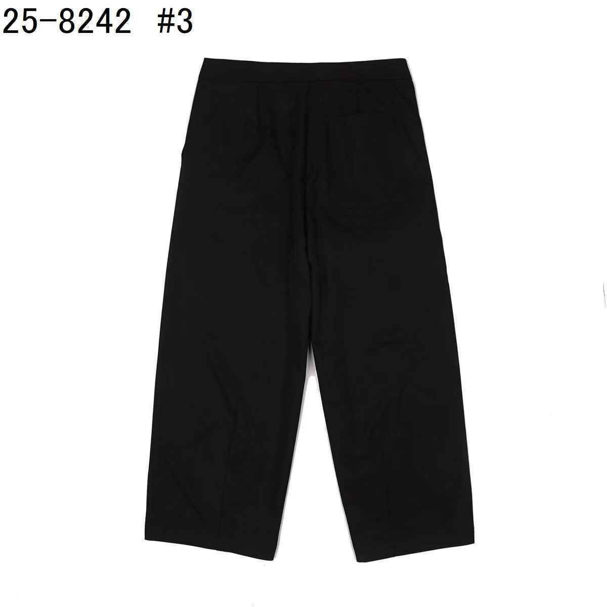 日本Kusuguru正品女性寬鬆褲百搭休閒日式直筒褲307｜黑色8242-3／單一尺寸