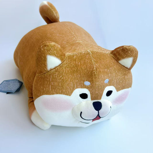 日本Kusuguru正品刺繡柴犬抱枕擺飾公仔腰枕玩偶玩具大型可愛924｜柴犬君黃5728-1