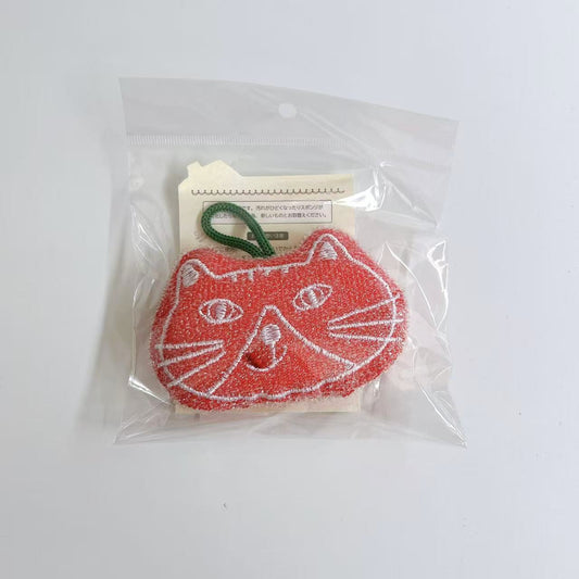 日本Kusuguru正品刺繡貓咪狗子海綿擦清潔海綿去油汙刷鍋布雙面430｜米奇羅粉8569-1