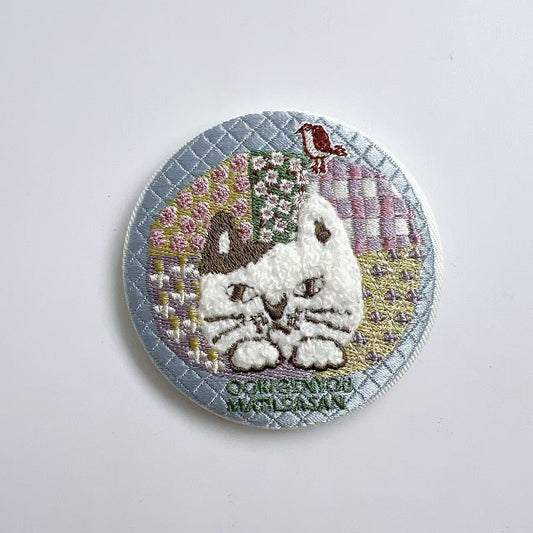 日本Kusuguru重工刺繡貓咪法鬥冰箱貼圓形磁吸冰箱裝飾可愛卡通｜爬貓9477