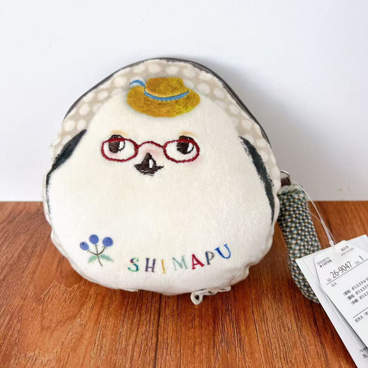 日本Kusuguru正品刺繡小雞零錢包充棉毛茸茸收納包卡套卡通503｜米黃色9047-1